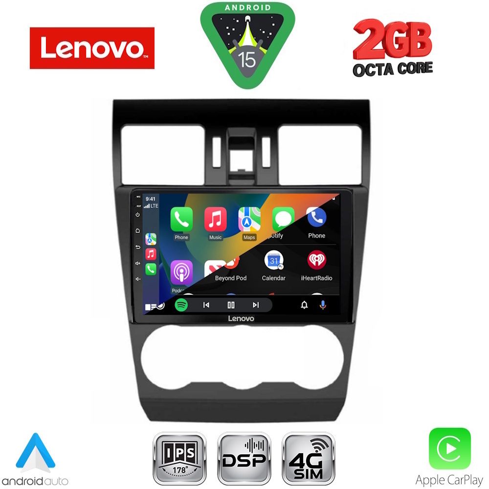 Subaru Forester, Impreza, XV 2013 - 2019 Οθόνη με CarPlay, Android Auto, BT, GPS – LENOVO LVF 5663_CPA (9inc)