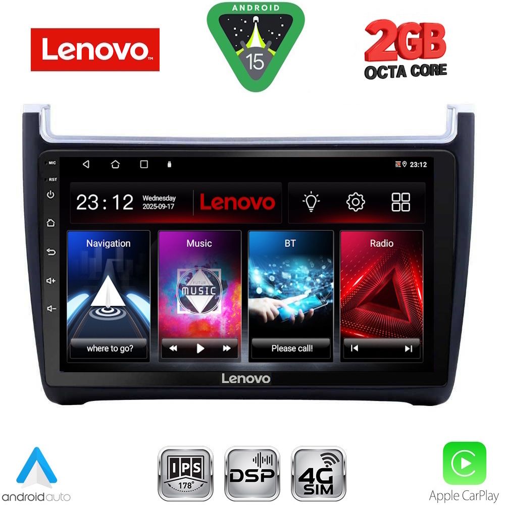 LENOVO LVF 5757_CPA (9inc) MULTIMEDIA TABLET for VW POLO mod. 2014-2017 - LENOVO LVF 5757_CPA