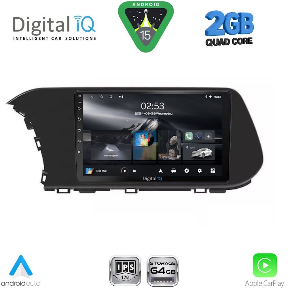 Οθόνη Hyundai i20, Bayon 2021 – 2026 με CarPlay, Android Auto, GPS, Bluetooth – DIGITAL IQ RSD 1220_CPA  (10inc)