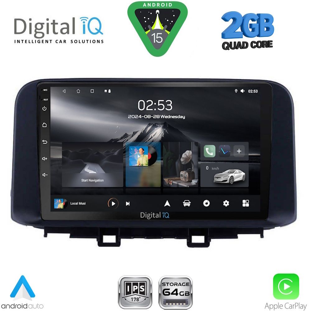 DIGITAL IQ RSD 1237_CPA (10inc) MULTIMEDIA TABLET for HYUNDAI KONA mod. 2017-2023 - DIGITAL IQ RSD 1237_CPA
