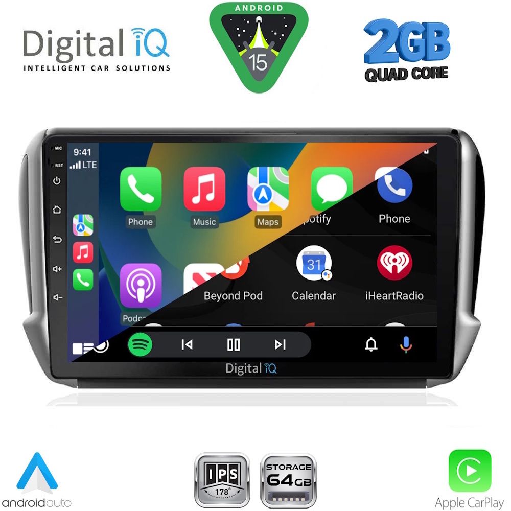 DIGITAL IQ RSD 1508_CPA (10inc) MULTIMEDIA TABLET for PEUGEOT 208-2008 mod. 2012-2021