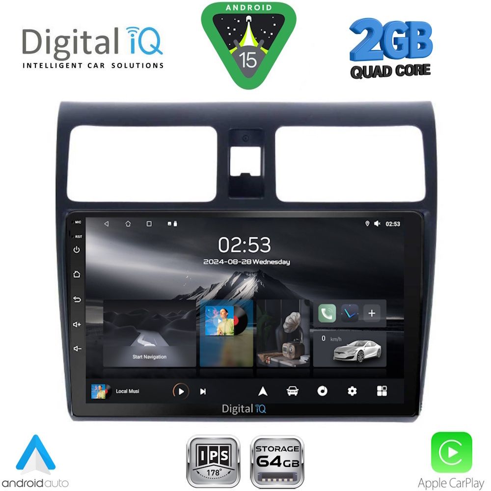 Suzuki Swift 2005 – 2011 Οθόνη με CarPlay, Android Auto, Bluetooth, GPS – DIGITAL IQ RSD 1684_CPA (10inc)