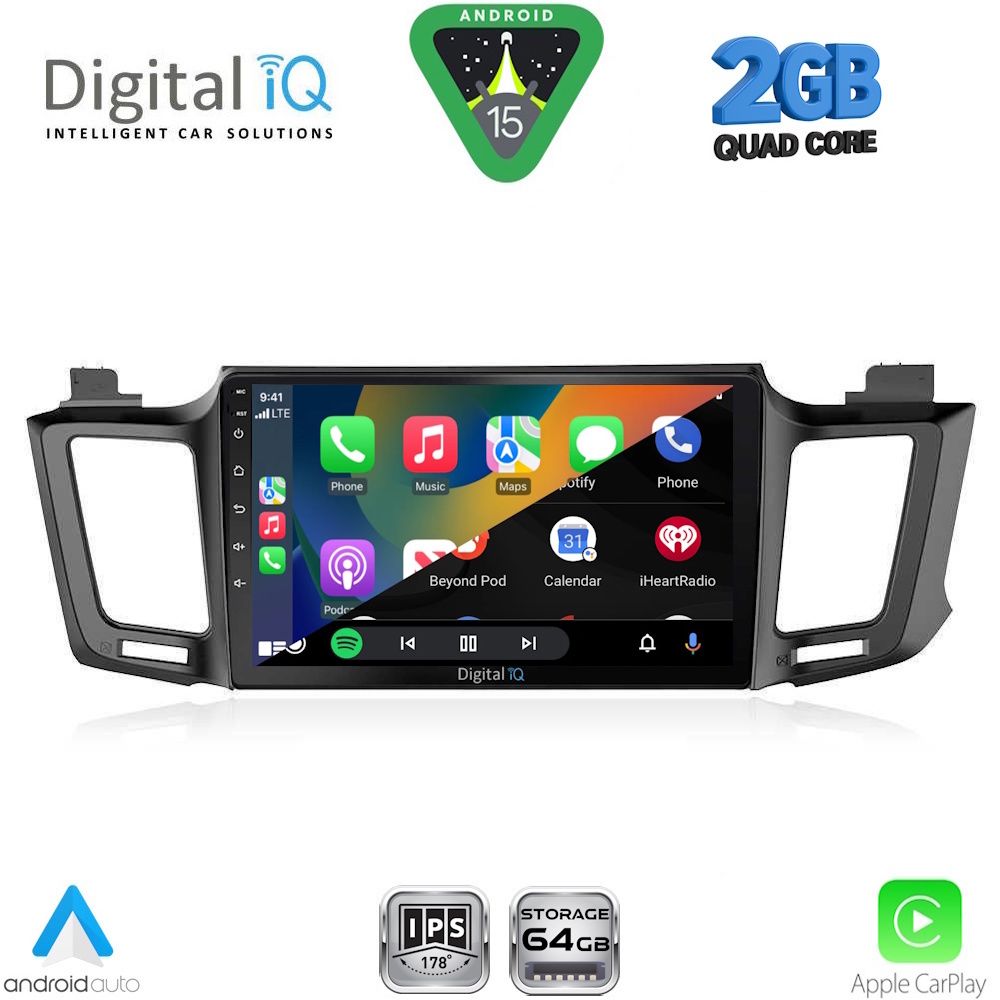 Οθόνη Toyota RAV4 2013 – 2019 με CarPlay, Android Auto, GPS, Bluetooth - DIGITAL IQ RSD 1733_CPA (10inc)