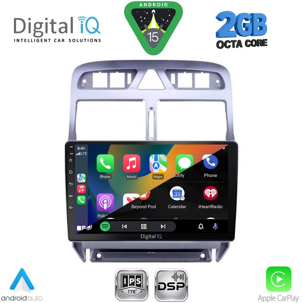DIGITAL IQ RSF 4512_CPA (9inc) MULTIMEDIA TABLET for PEUGEOT 307 mod. 2001-2008