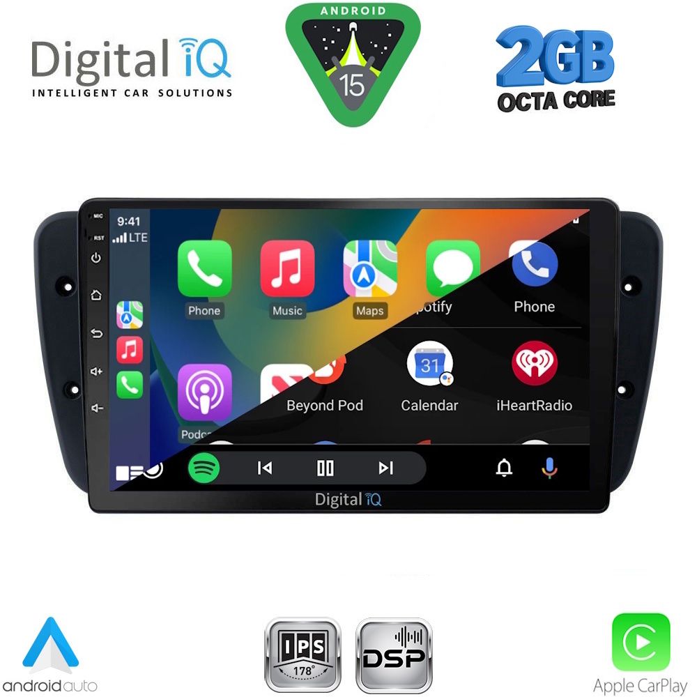 Seat Ibiza 2008 – 2015 Οθόνη με CarPlay, Android Auto, GPS, Bluetooth – DIGITAL IQ RSF 4571_CPA (9inc)