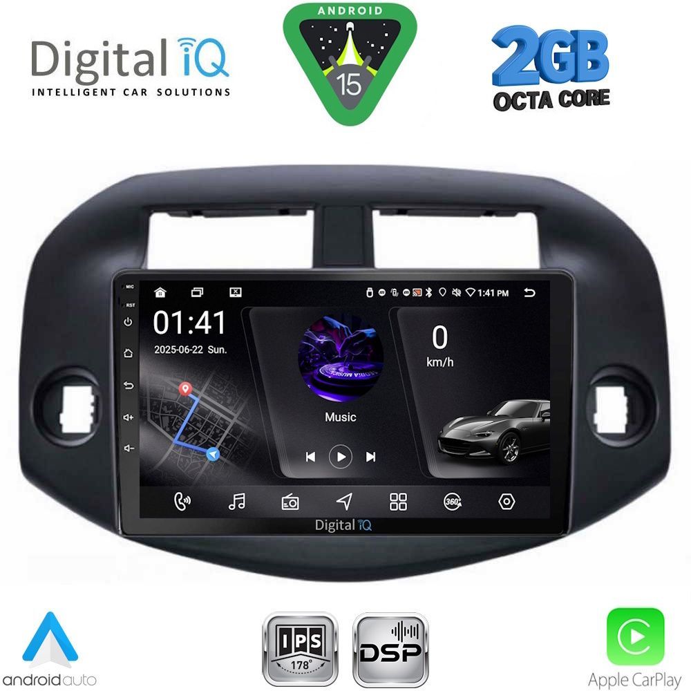 Toyota RAV4 2006 – 2012 Οθόνη με CarPlay, Android Auto, Bluetooth, GPS – DIGITAL IQ RSF 4732_CPA (10inc)