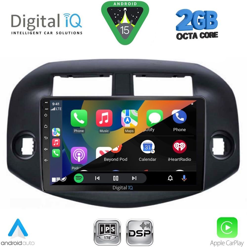 Toyota RAV4 2006 – 2012 Οθόνη με CarPlay, Android Auto, Bluetooth, GPS – DIGITAL IQ RSF 4732_CPA (10inc)