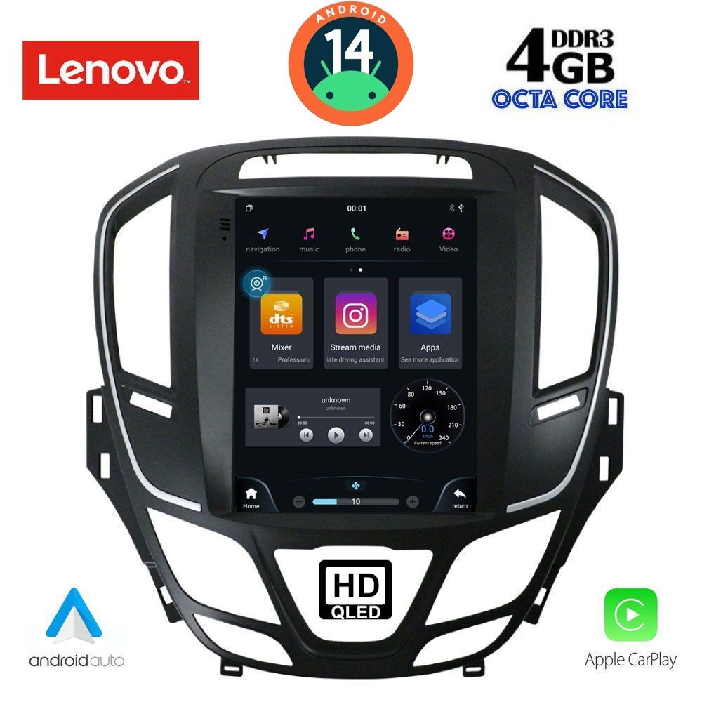 Οθόνη Opel Insignia 2014 – 2017 με CarPlay, Android Auto, GPS, Bluetooth – LENOVO SSX 9915_CPA TESLA STYLE