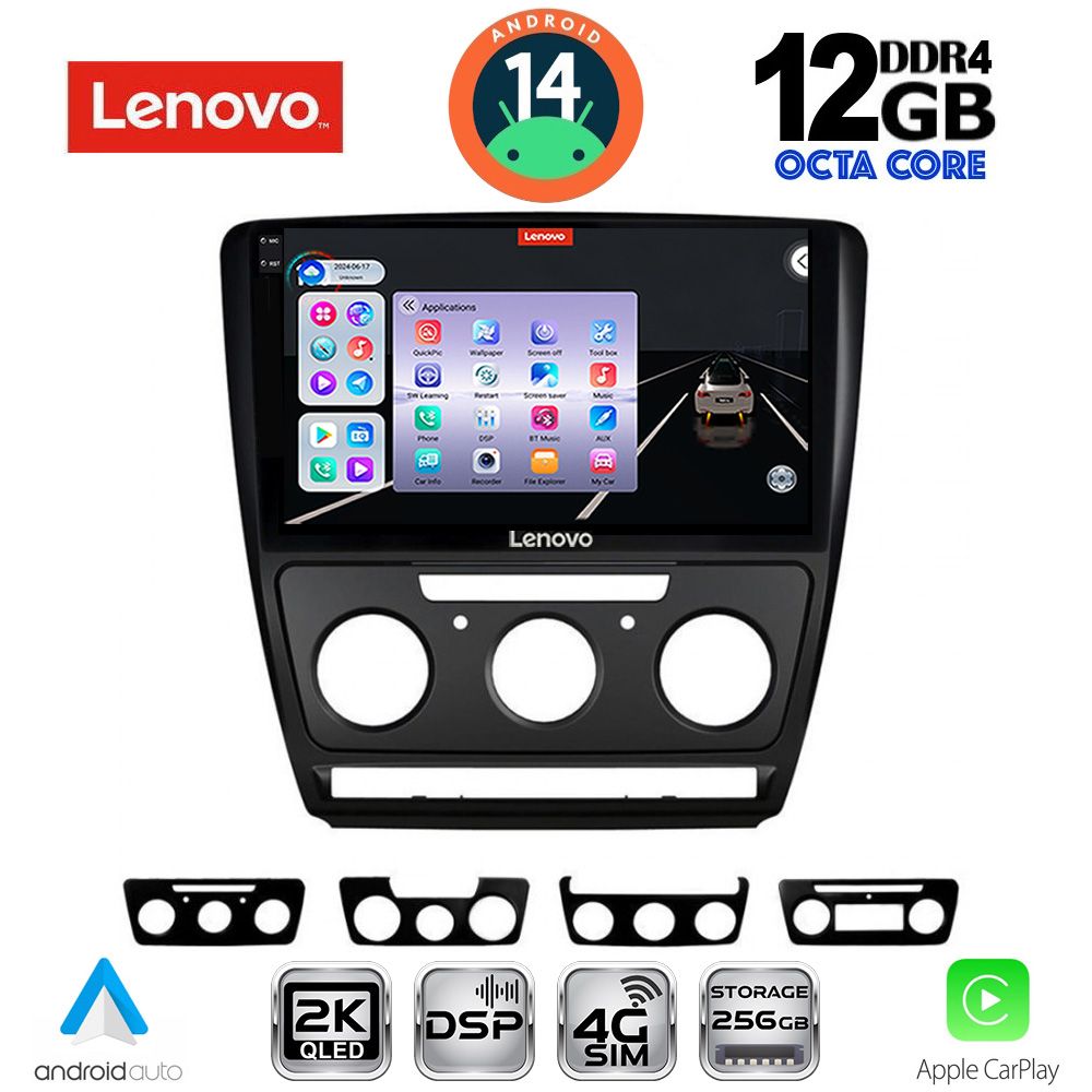 LENOVO SSZ 12595BL_CPA (10inc) MULTIMEDIA TABLET for SKODA OCTAVIA 5 mod. 2005-2012 (BLACK) - LENOVO SSZ 12595BL_CPA