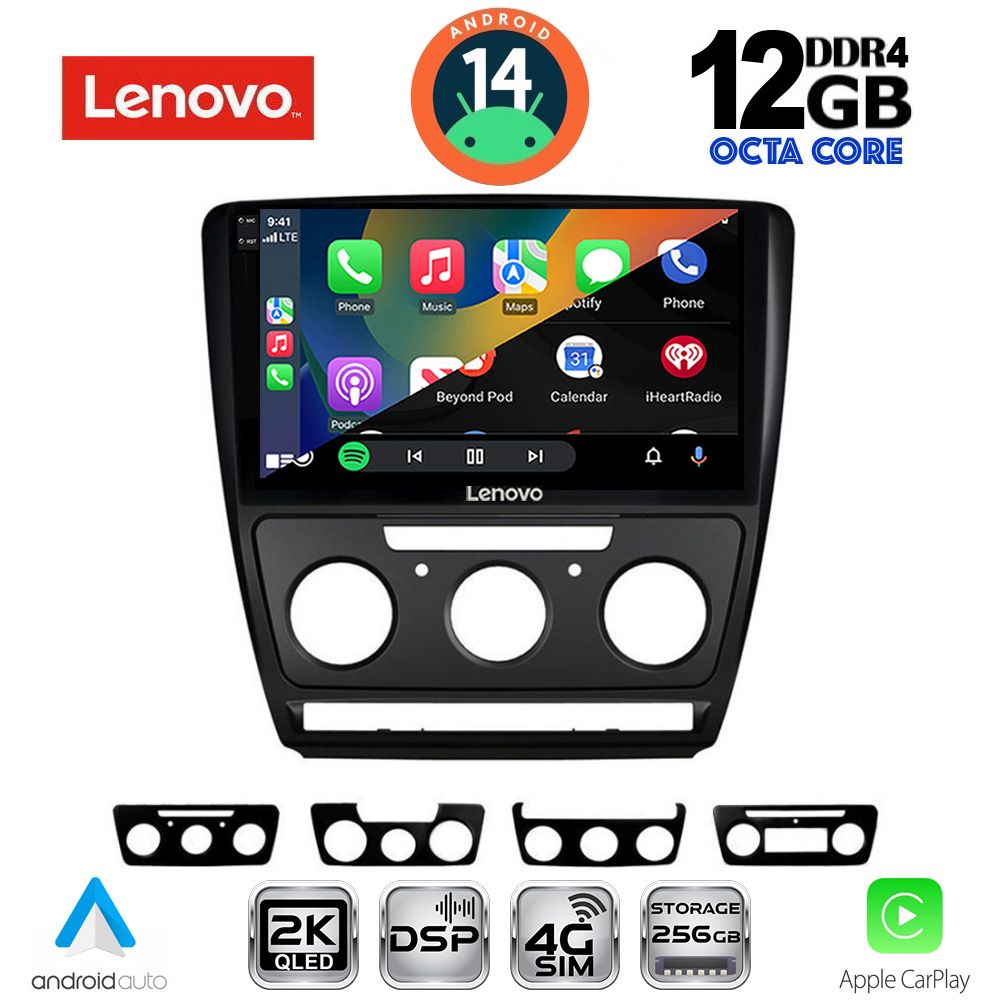 LENOVO SSZ 12595BL_CPA (10inc) MULTIMEDIA TABLET for SKODA OCTAVIA 5 mod. 2005-2012 (BLACK) - LENOVO SSZ 12595BL_CPA
