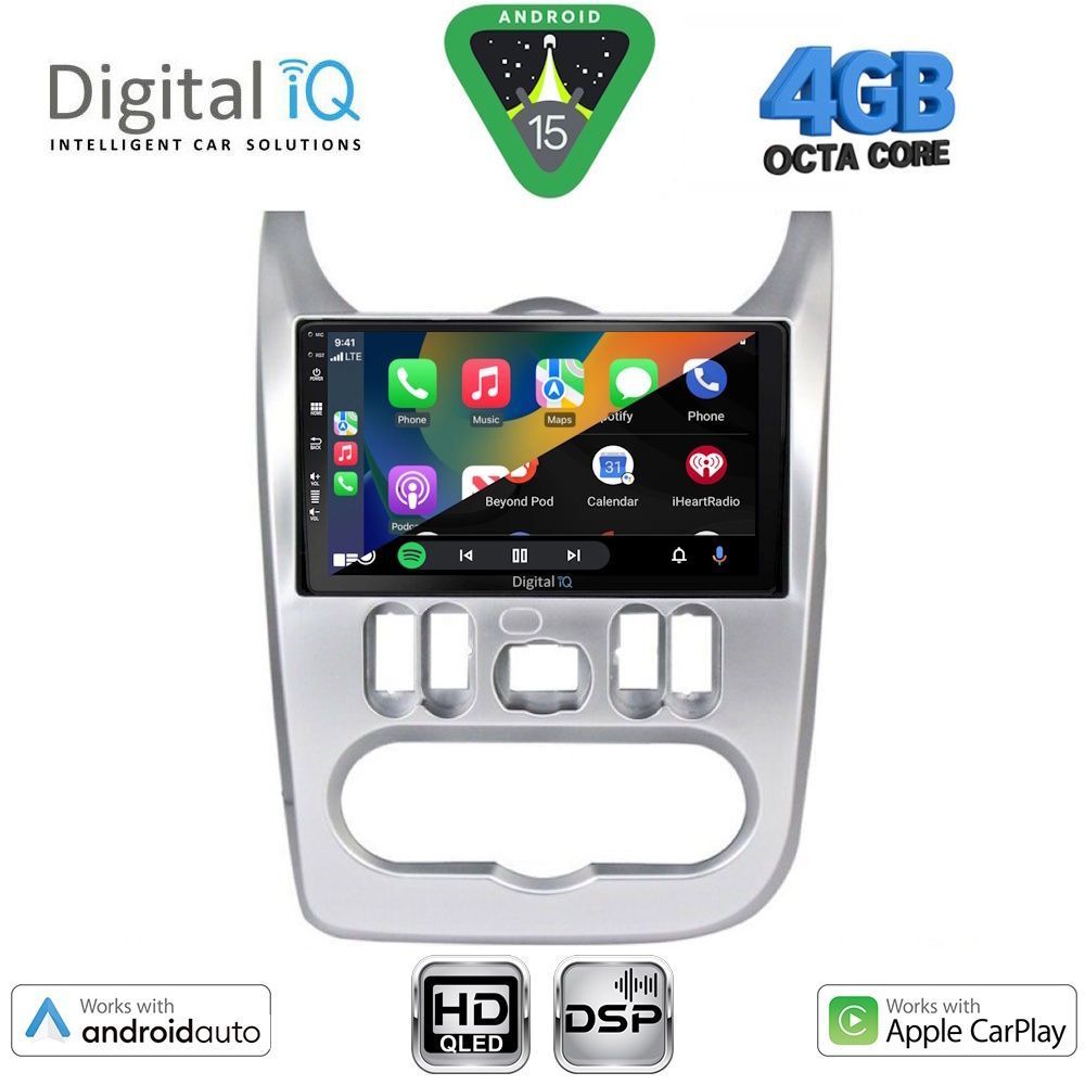 DIGITAL IQ BXF 6101SL_CPAA (9inc) MULTIMEDIA TABLET for DACIA DUSTER – LOGAN – SANDERO mod. 2006-2012 (SILVER) - DIGITAL IQ BXF 6101SL_CPAA