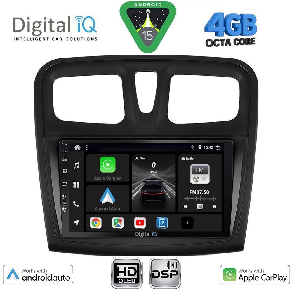 DIGITAL IQ BXF 6108SQ_CPAA (9inc) MULTIMEDIA TABLET for DACIA LOGAN – SANDERO mod. 2012-2019 - DIGITAL IQ BXF 6108SQ_CPAA