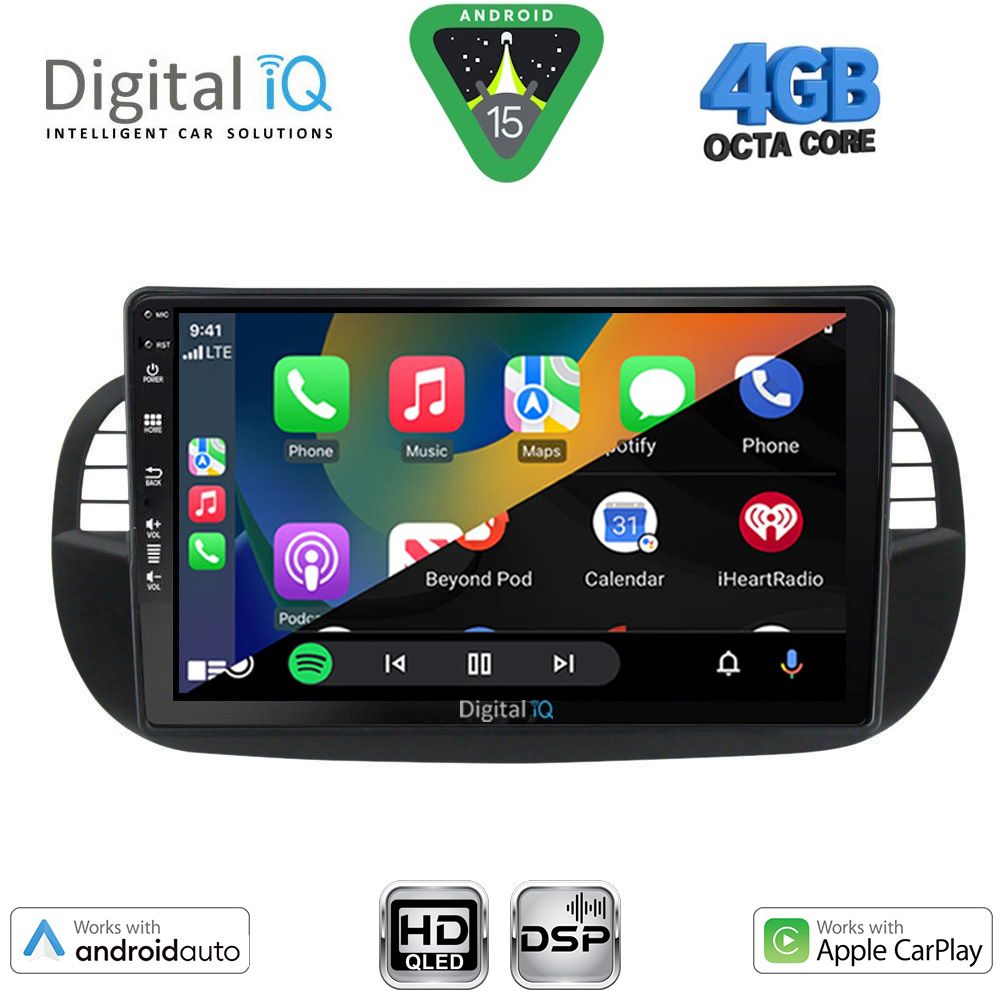 DIGITAL IQ BXF 6130BL_CPAA (9inc) MULTIMEDIA TABLET for FIAT 500 mod. 2007-2015 (BLACK) - DIGITAL IQ BXF 6130BL_CPAA