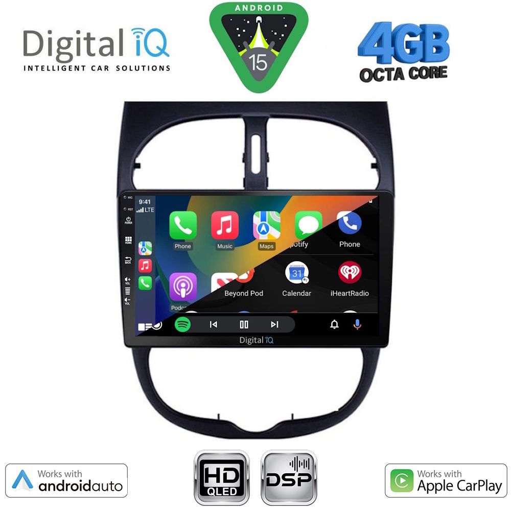 DIGITAL IQ BXF 6506_CPAA (9inc) MULTIMEDIA TABLET for PEUGEOT 206 mod. 1998-2006 - DIGITAL IQ BXF 6506_CPAA