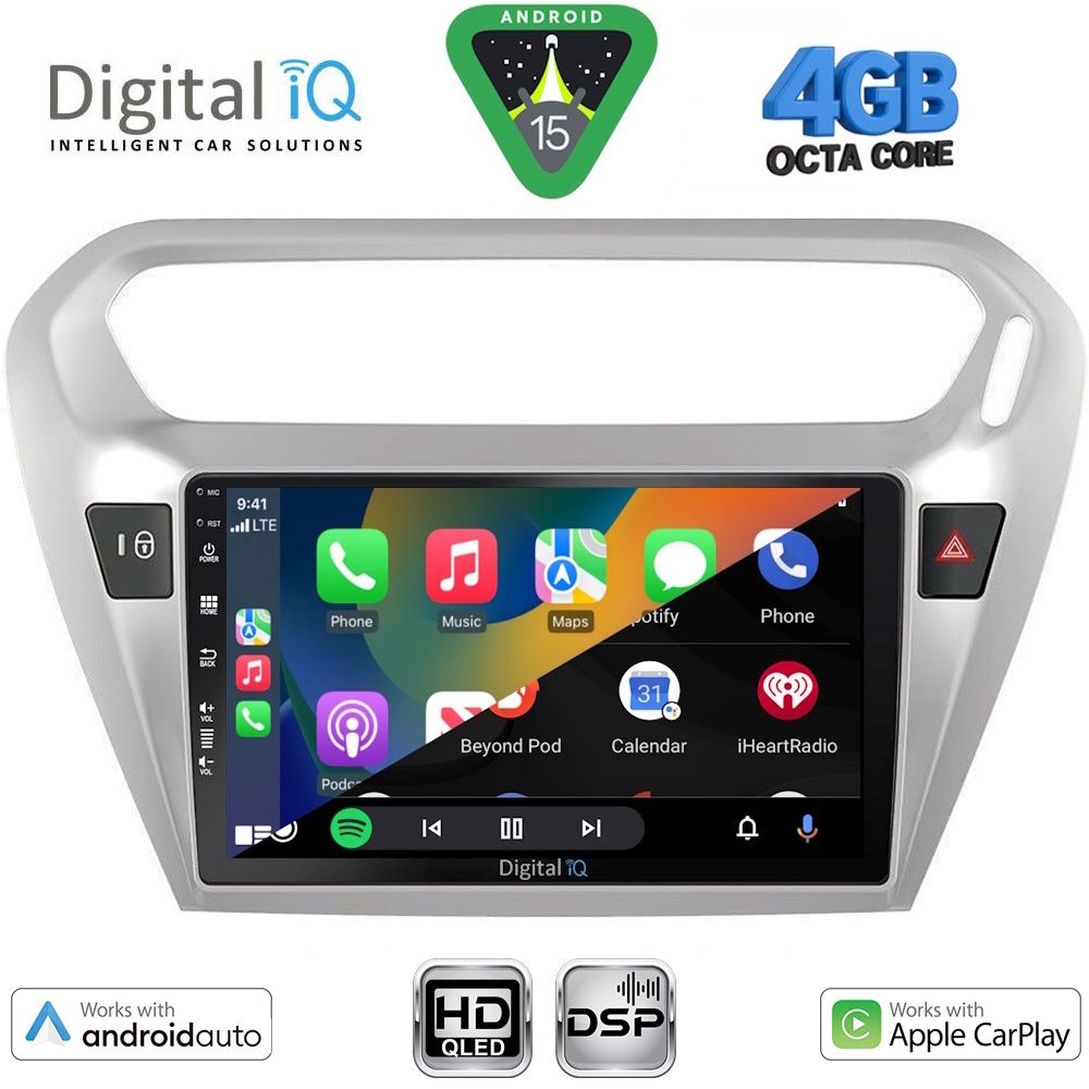 DIGITAL IQ BXF 6511SL_CPAA (9inc) MULTIMEDIA TABLET for CITROEN ELYSEE – PEUGEOT 301 mod. 2013-2026 (SILVER) - DIGITAL IQ BXF 6511SL_CPAA
