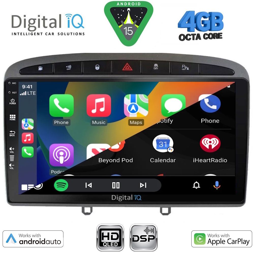 DIGITAL IQ BXF 6513GR_CPAA (9inc) MULTIMEDIA TABLET for PEUGEOT 308 mod. 2007-2012 - RCZ mod. 2009-2015 (GREY) - DIGITAL IQ BXF 6513GR_CPAA