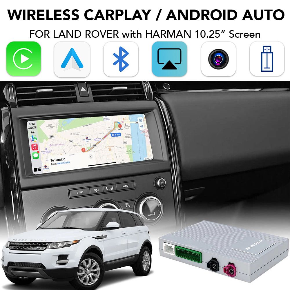 DIGITAL IQ LR 522F CPA (WIRELESS CARPLAY / ANDROID AUTO BOX with 2 CAMERA IN for JAGUAR - LAND ROVER mod. 2016-2019 with HARMAN 10.25" Screen) - DIGITAL IQ LR 522F CPA