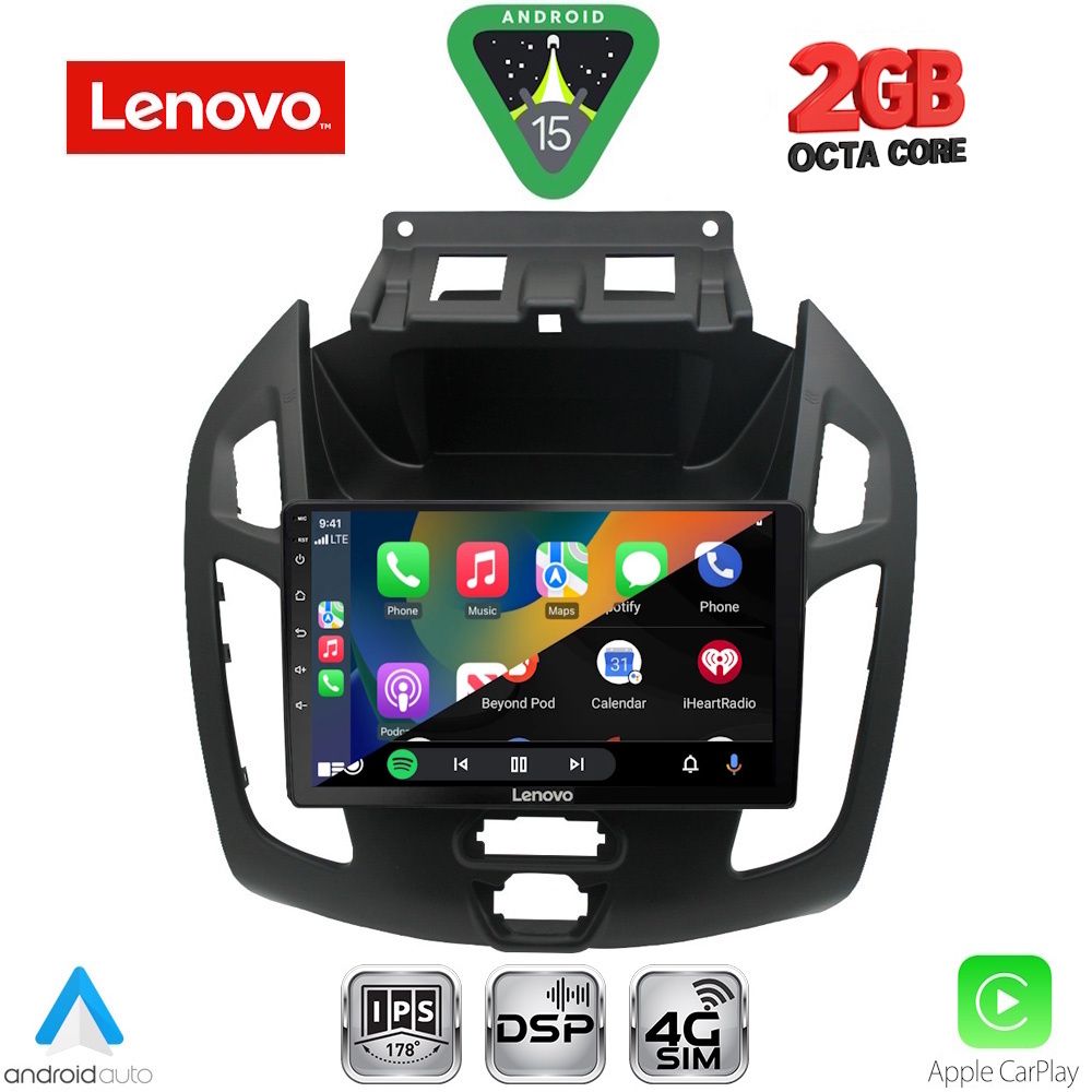 Ford Transit Connect 2013 - 2018 με CarPlay, Android Auto, Bluetooth, GPS - LENOVO LVF 5176_CPA (9inc)