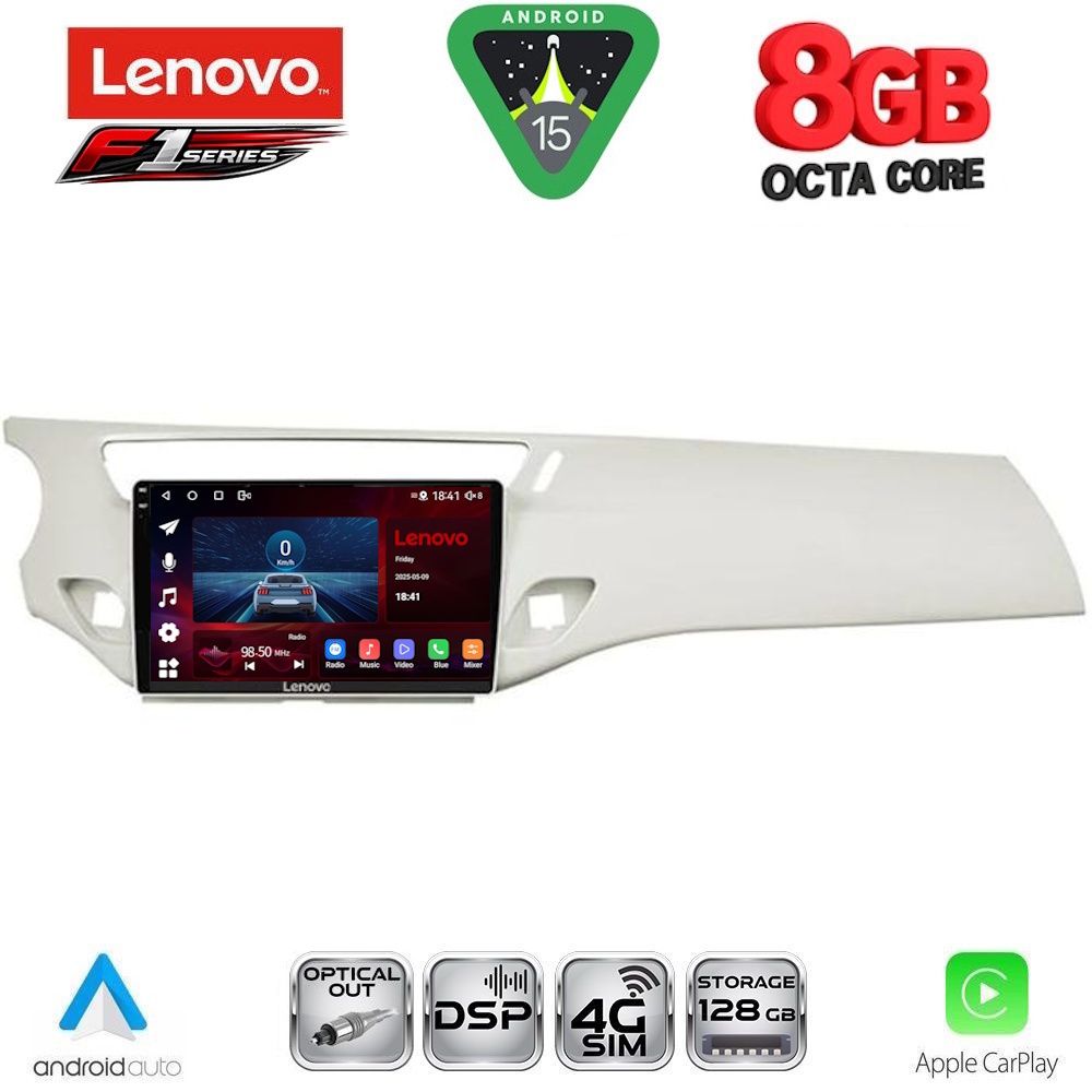 Οθόνη Citroen C3 – DS3 2009 – 2016 με Car Play, Android Auto, GPS, Bluetooth – LENOVO SSR 10092WH_CPA (9inc)