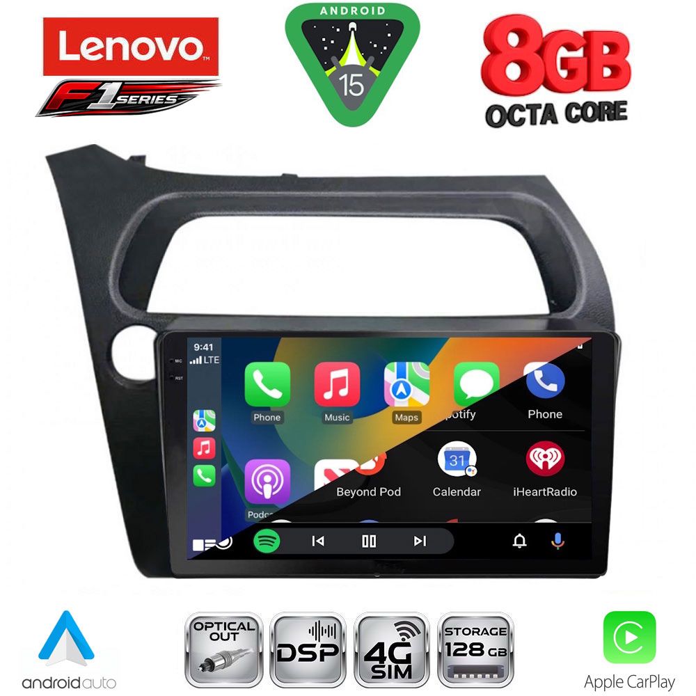 LENOVO SSR 10189_CPA (9inc) MULTIMEDIA TABLET for HONDA CIVIC 3D-5D mod. 2006-2012