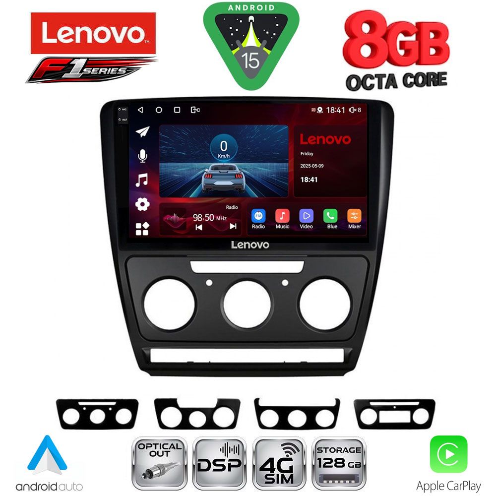LENOVO SSR 10595BL_CPA (10inc) MULTIMEDIA TABLET for SKODA OCTAVIA 5 mod. 2005-2012 (BLACK) - LENOVO SSR 10595BL_CPA