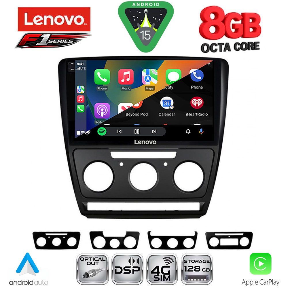 LENOVO SSR 10595BL_CPA (10inc) MULTIMEDIA TABLET for SKODA OCTAVIA 5 mod. 2005-2012 (BLACK) - LENOVO SSR 10595BL_CPA