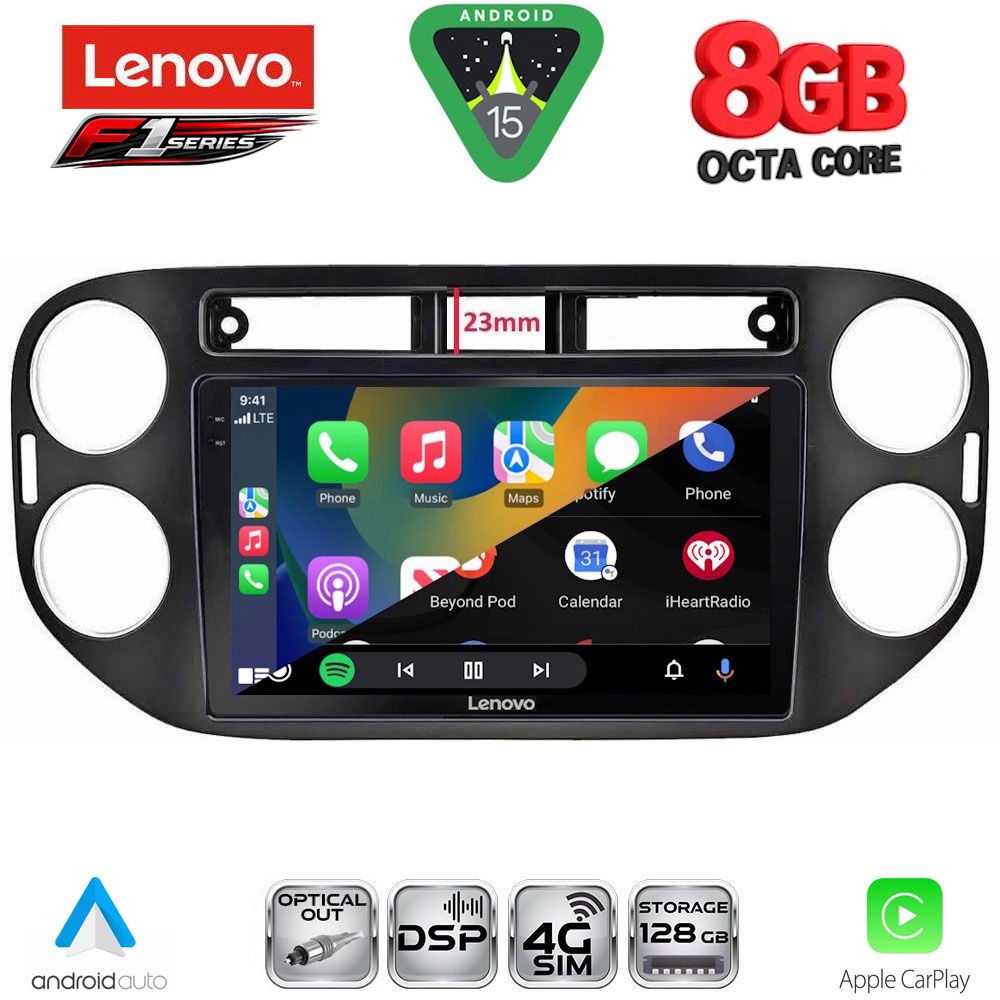 LENOVO SSR 10760BL_CPA (9inc) MULTIMEDIA TABLET for VW TIGUAN mod. 2011-2016 (BLACK) - LENOVO SSR 10760BL_CPA