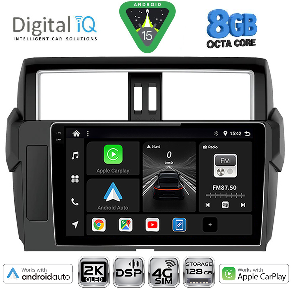 Οθόνη Toyota Prado 2014 – 2017 με CarPlay, Android Auto, GPS, Bluetooth – DIGITAL IQ BXF 11777_CPAA (10inc)