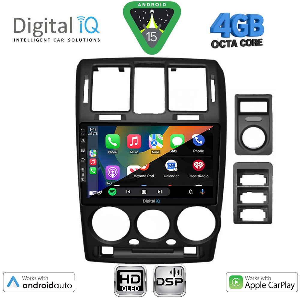 Οθόνη Hyundai Getz 2002 – 2011 με CarPlay, Android Auto, Bluetooth, GPS – DIGITAL IQ BXF 6222BL_CPAA (9inc)
