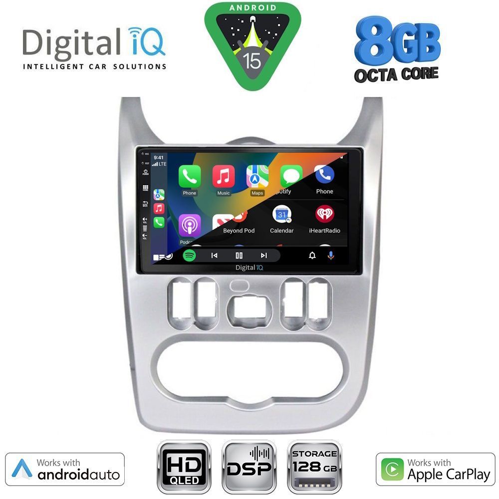 DIGITAL IQ BXF 7101SL_CPAA (9inc) MULTIMEDIA TABLET for DACIA DUSTER – LOGAN – SANDERO mod. 2006-2012 (SILVER) - DIGITAL IQ 7101_CPAA