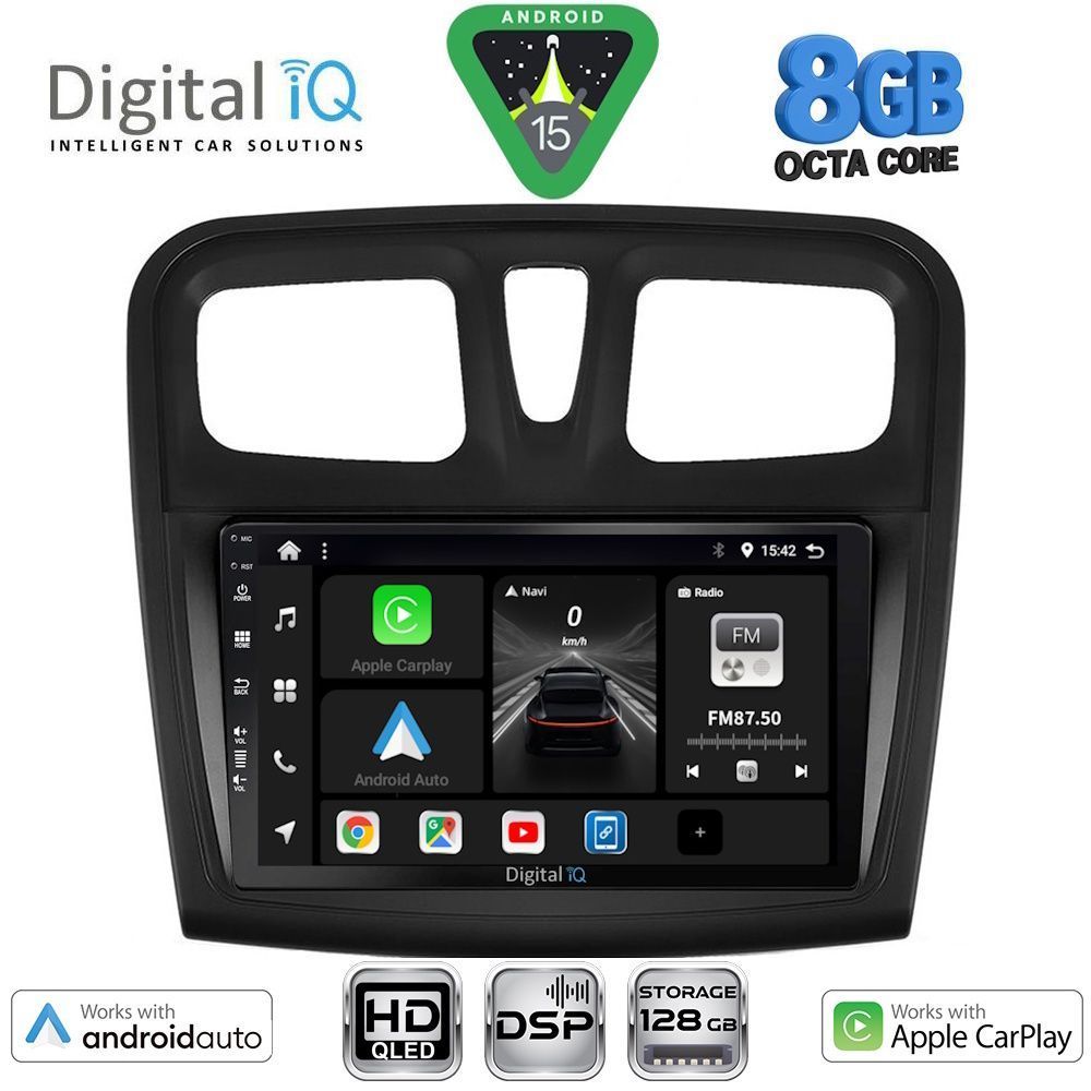 DIGITAL IQ BXF 7108SQ_CPAA (9inc) MULTIMEDIA TABLET for DACIA LOGAN – SANDERO mod. 2012-2019 - DIGITAL IQ 7108SQ_CPAA