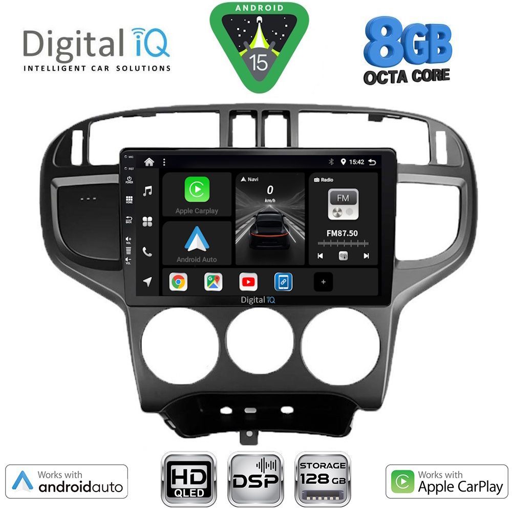 Οθόνη Hyundai Matrix 2001 - 2010 με CarPlay, Android Auto, GPS, Bluetooth – DIGITAL IQ BXF 7240_CPAA (9inc)