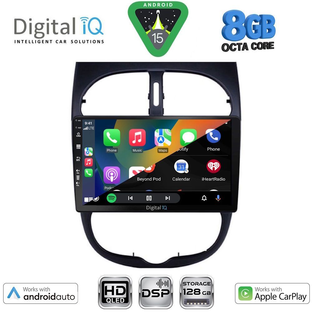 DIGITAL IQ BXF 7506_CPAA (9inc) MULTIMEDIA TABLET for PEUGEOT 206 mod. 1998-2006 - DIGITAL IQ 7506_CPAA