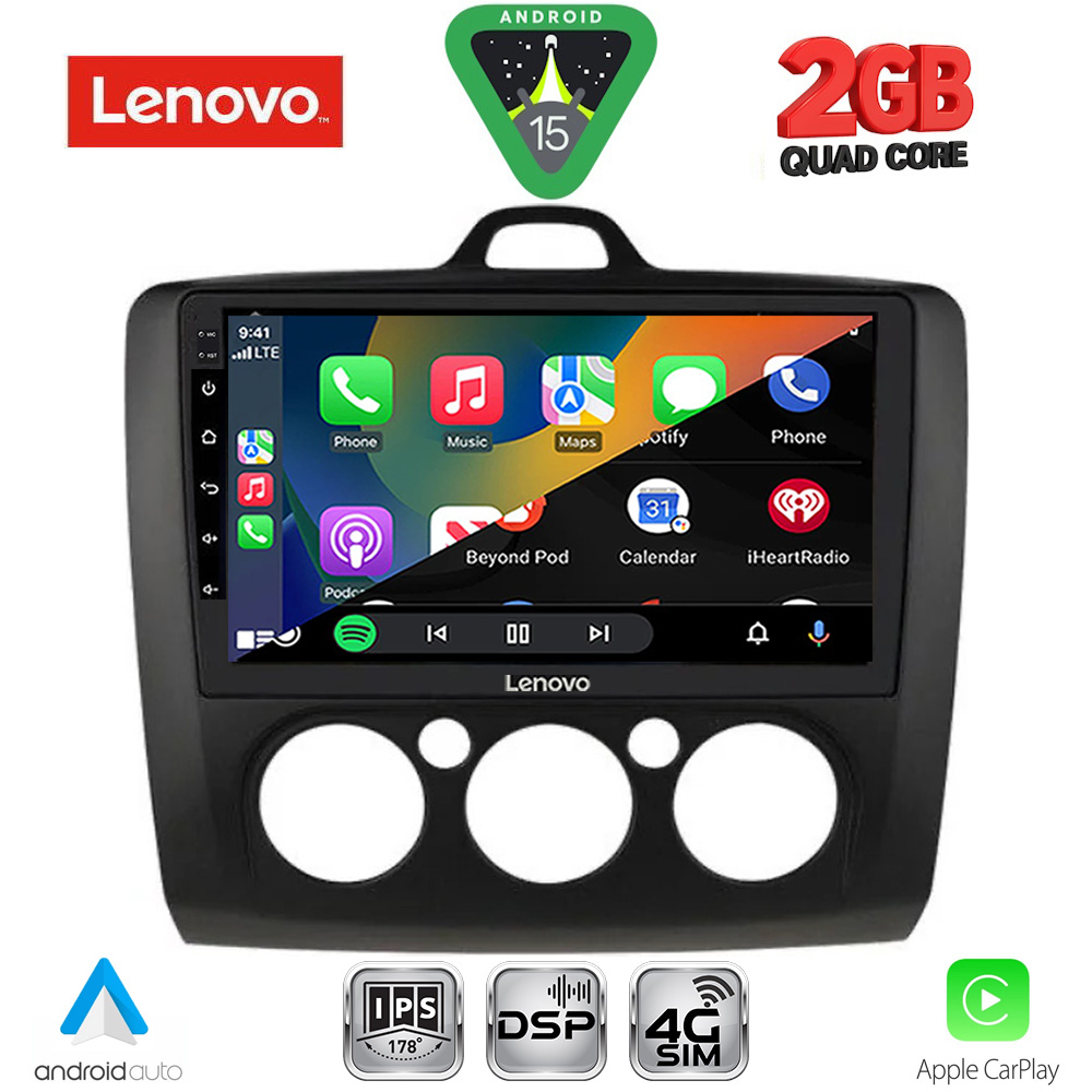 LENOVO LVF 5156BL_CPA A/C (9inc) MULTIMEDIA TABLET for FORD FOCUS mod. 2005-2012 (BLACK) - LENOVO LVF 5156BL_CPA AC