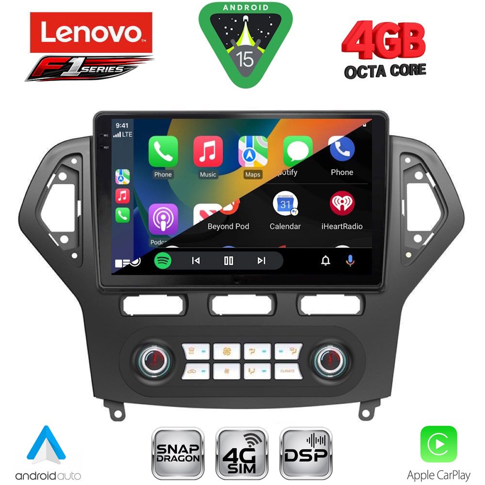 LENOVO SSQ 9162_CPA CLIMA (10inc) MULTIMEDIA TABLET for FORD MONDEO mod. 2007-2011 - LENOVO SSQ 9162_CPA CL