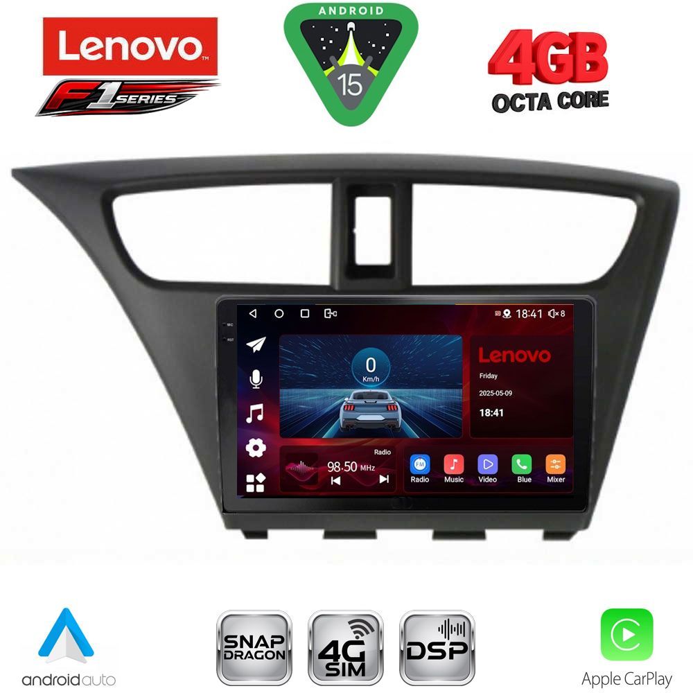 LENOVO SSQ 9190_CPA (9inc) MULTIMEDIA TABLET for HONDA CIVIC mod. 2012-2016 - LENOVO SSQ 9190_CPA