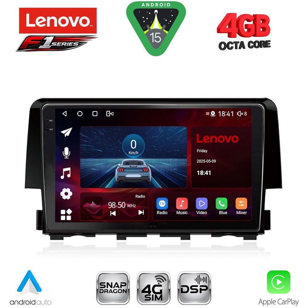 LENOVO SSQ 9191_CPA (9inc) MULTIMEDIA TABLET for HONDA CIVIC mod. 2016-2021 - LENOVO SSQ 9191_CPA