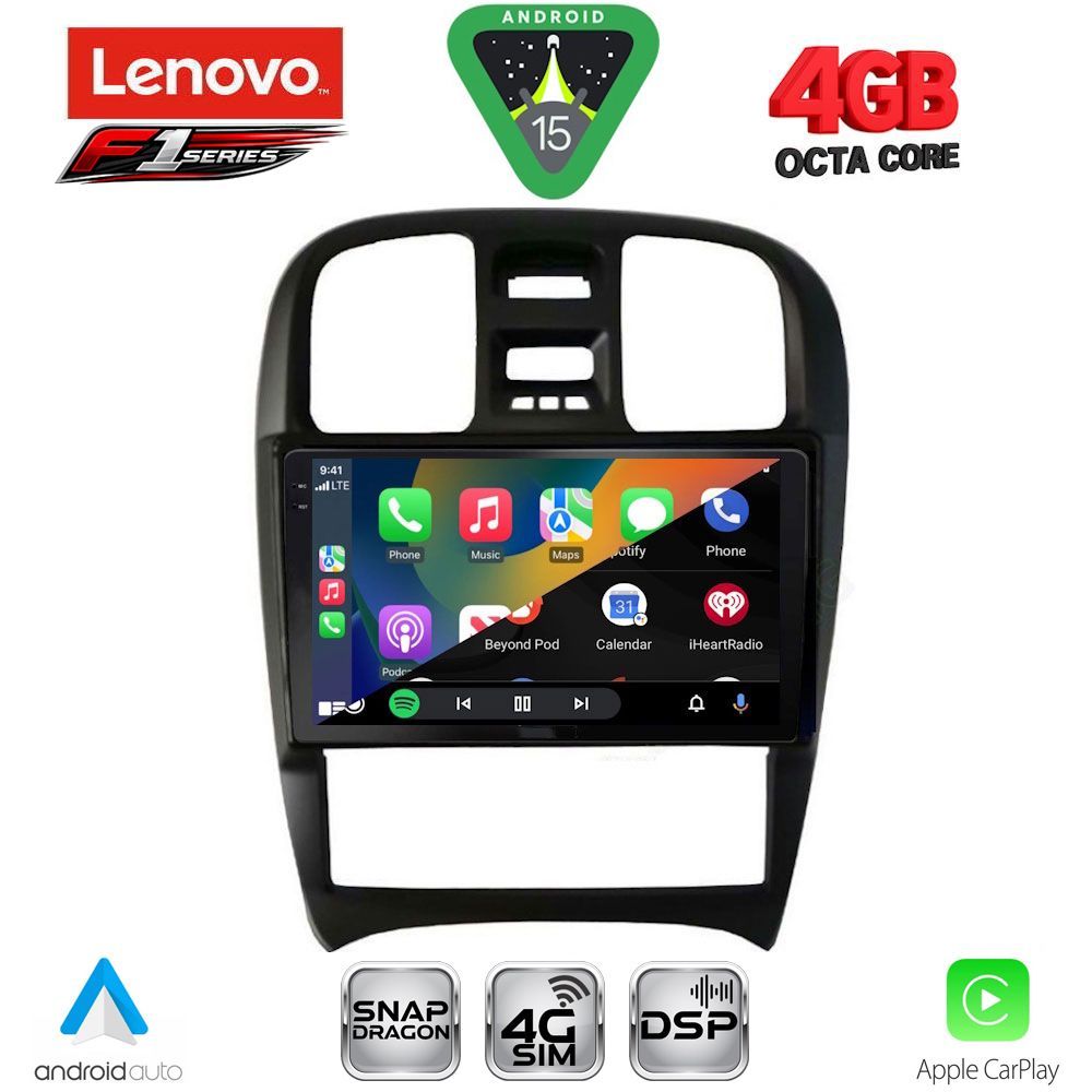 Οθόνη Hyundai Sonata 2000 - 2006 με CarPlay, Android Auto, GPS, Bluetooth – LENOVO SSQ 9247_CPA (9inc)