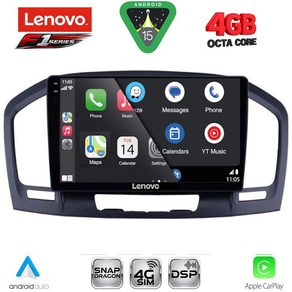 Οθόνη Opel Insignia 2008 – 2013 με CarPlay, Android Auto, GPS, Bluetooth – LENOVO SSQ 9491BL_CPA (9inc)