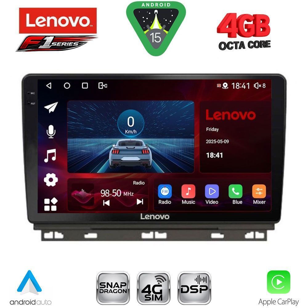 Οθόνη Renault Clio, Captur 2019 - 2026 με CarPlay, Android Auto, GPS, Bluetooth – LENOVO SSQ 9546_CPA (9inc)