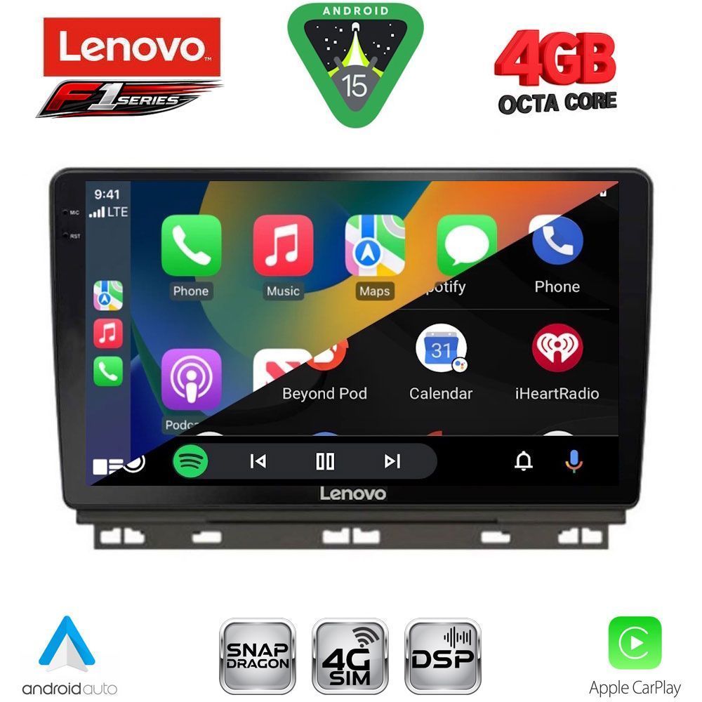 Οθόνη Renault Clio, Captur 2019 - 2026 με CarPlay, Android Auto, GPS, Bluetooth – LENOVO SSQ 9546_CPA (9inc)