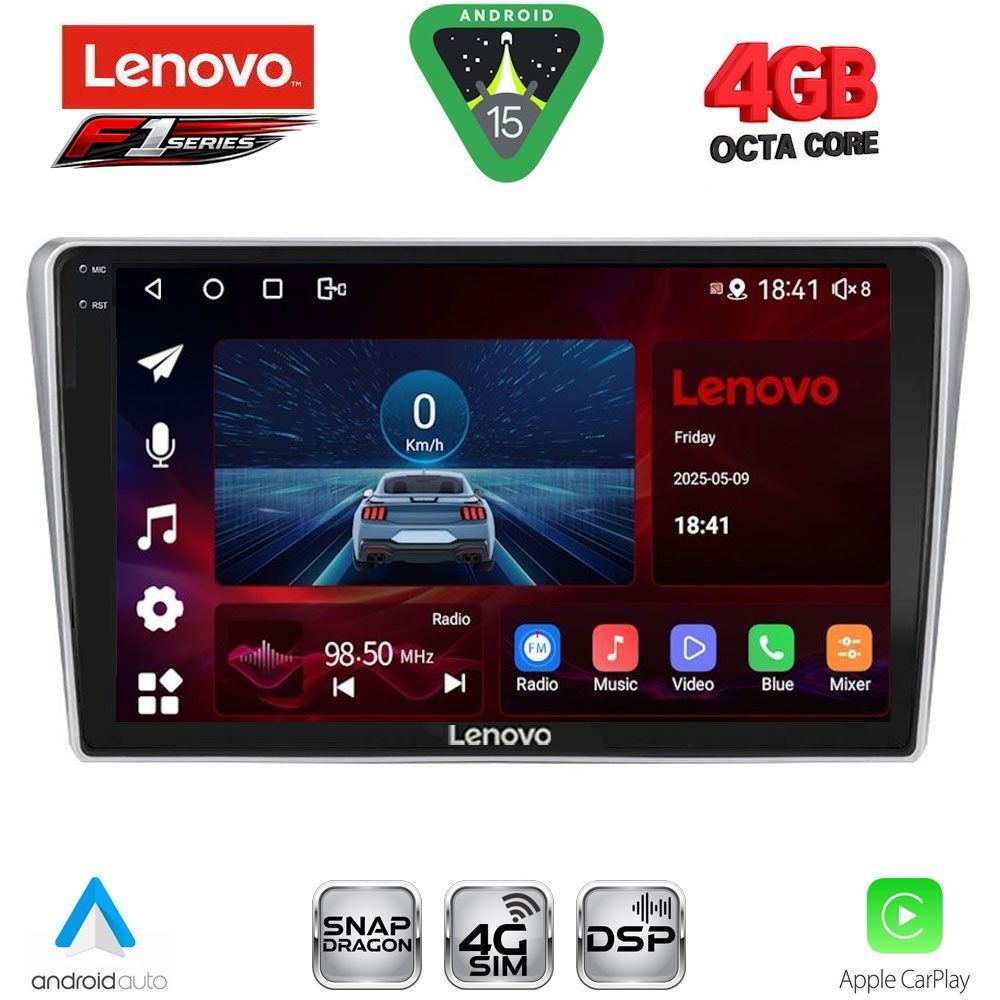 LENOVO SSQ 9704SL_CPA (9inc) MULTIMEDIA TABLET for TOYOTA AVENSIS (T25) mod. 2003-2009 (SILVER) - LENOVO SSQ 9704SL_CPA