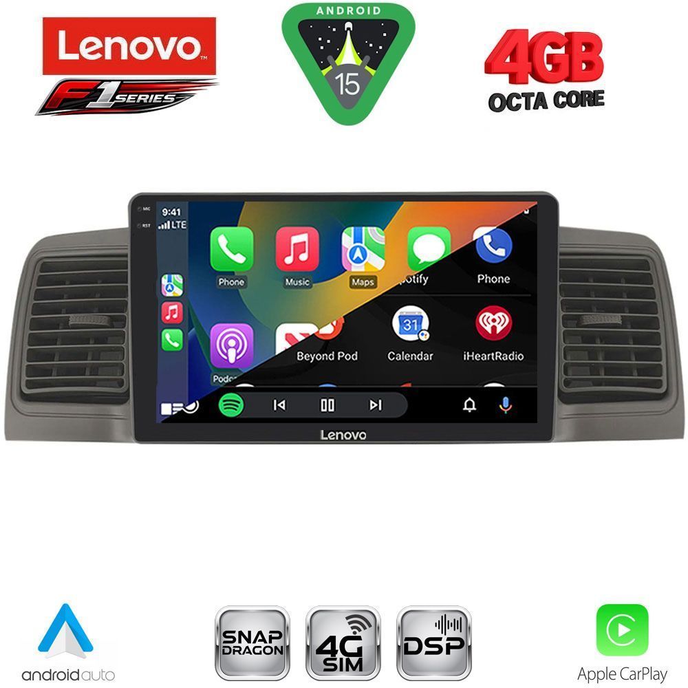 LENOVO SSQ 9712GR_CPA (9inc) MULTIMEDIA TABLET for TOYOTA COROLLA mod. 2001-2006 (GREY) - LENOVO SSQ 9712GR_CPA