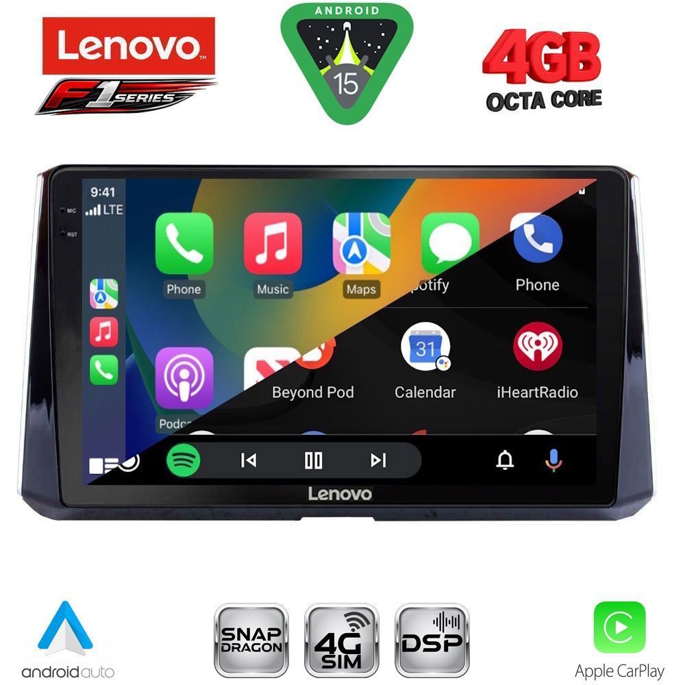 Οθόνη Toyota Corolla 2019 – 2026 με CarPlay, Android Auto, GPS, Bluetooth – LENOVO SSQ 9716_CPA (10inc)