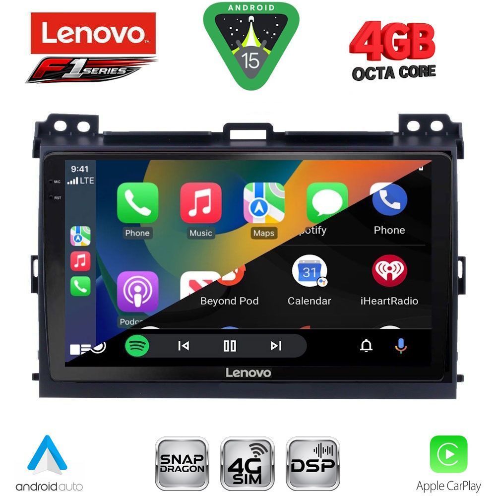 Οθόνη Toyota Land Cruiser 2002 – 2008 με CarPlay, Android Auto, GPS, Bluetooth – LENOVO SSQ 9723_CPA (9inc)