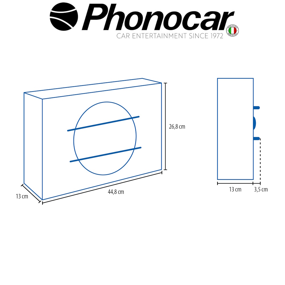 Subwoofer Αυτοκινήτου 8″ σε κούτα κλειστού τύπου 420Wmax/140Wrms – 02.922 PHONOCAR