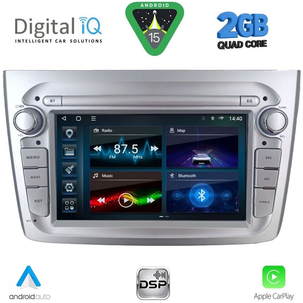 DIGITAL IQ BLD 257SL_CPA (7" DECK) MULTIMEDIA SYSTEM for ALFA ROMEO MITO mod. 2008-2018 (SILVER) - DIGITAL IQ BLD 257SL_CPA
