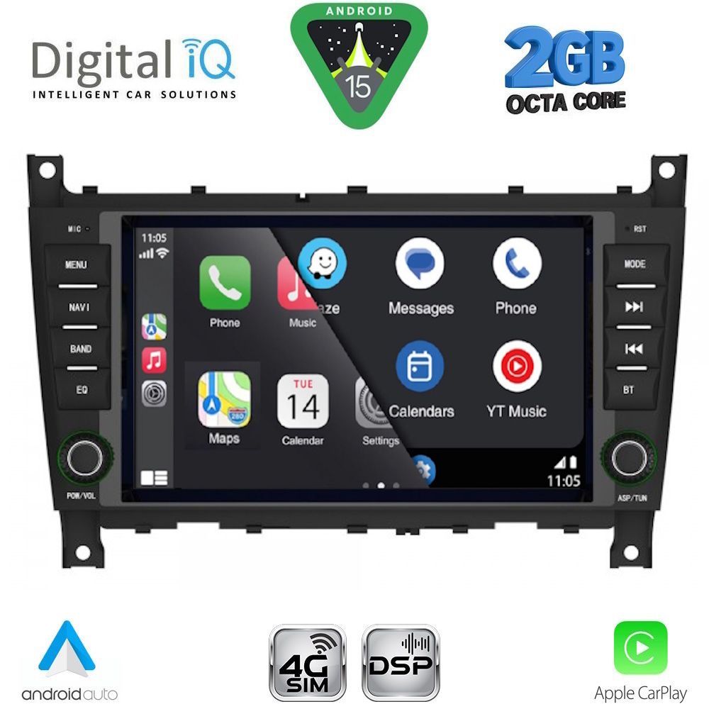 DIGITAL IQ BLF 393_CPA (8" DECK) MULTIMEDIA SYSTEM for MERCEDES C W203 – CLK W209 mod. 2004-2008 - DIGITAL IQ BLF 393_CPA