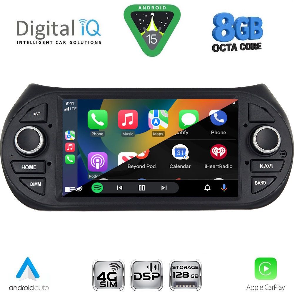 DIGITAL IQ BLM 592_CPA (7" DECK) MULTIMEDIA OEM for CT NEMO – FT FIORINO-QUBO – PG BIPPER mod. 2008-2018