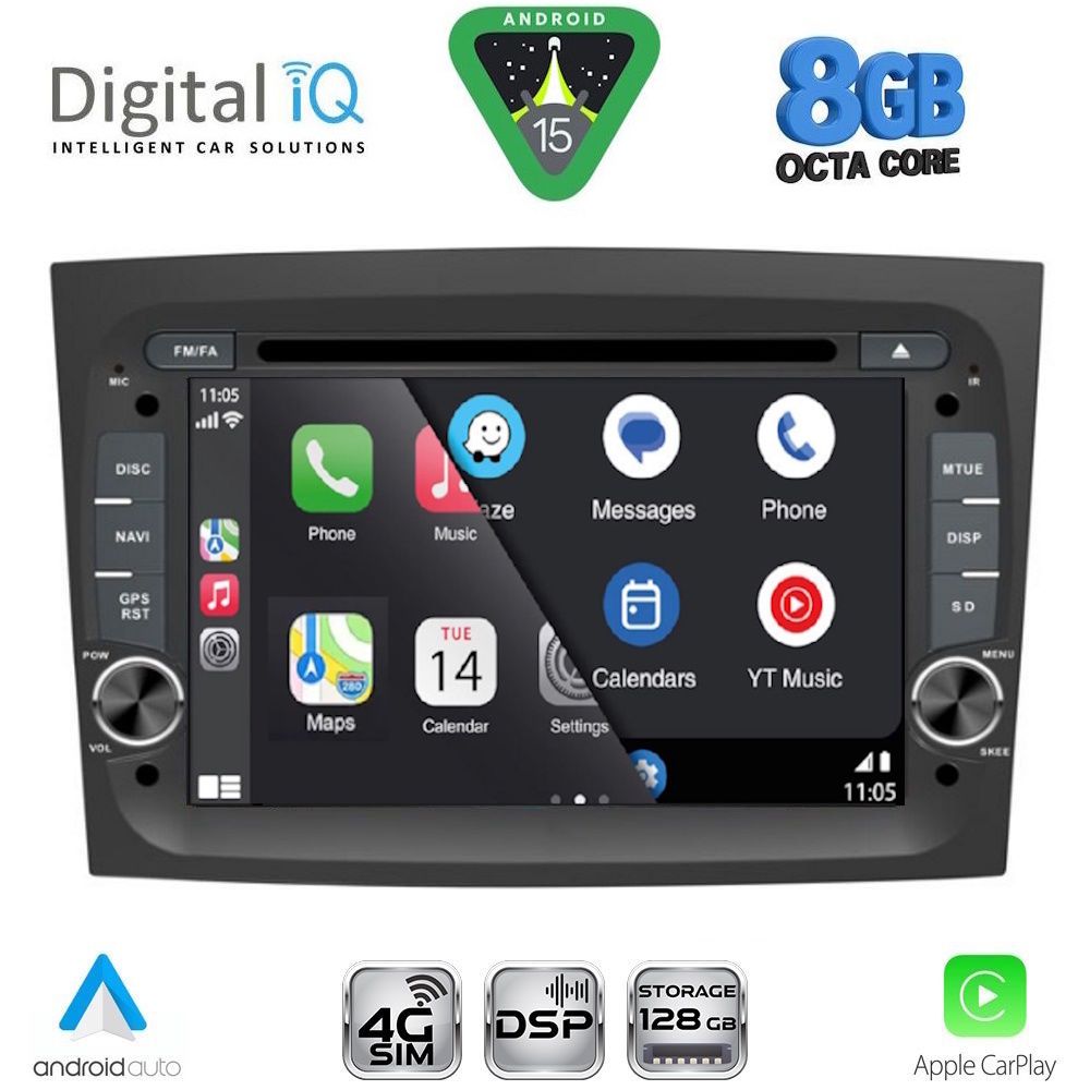 DIGITAL IQ BLM 738_CPA (7" DECK) MULTIMEDIA SYSTEM for FIAT DOBLO mod. 2015-2022 - DIGITAL IQ BLM 738_CPA